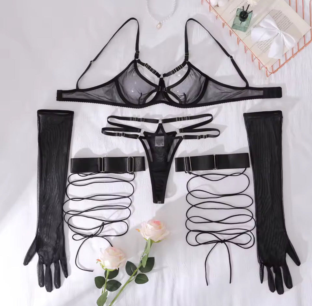 Black Enigma Lingerie Set
